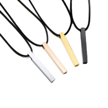 High-quality Titanium steel personalized customize stainless steel long pendant unisex simple necklace